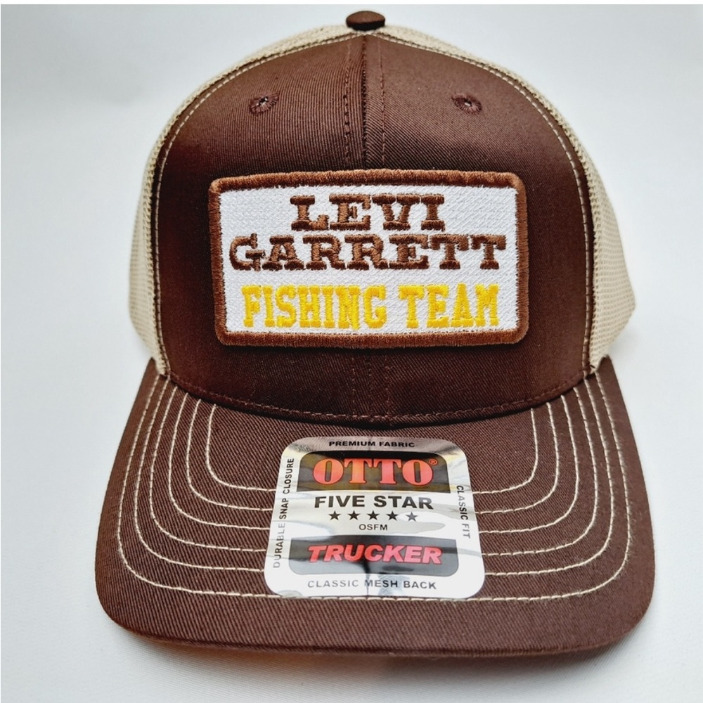 Levi Garrett Fishing Embroidered Patch Cap Hat Curved Bill Trucker Mesh Snapback